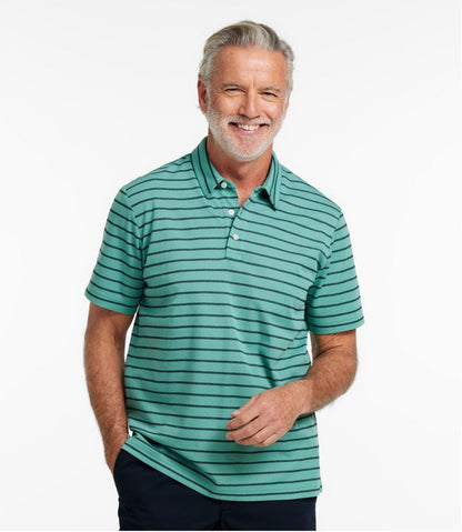 Men's Comfort Stretch Performance® Polo, Short-Sleeve, Slightly Fitted, Stripe / L.L.Bean