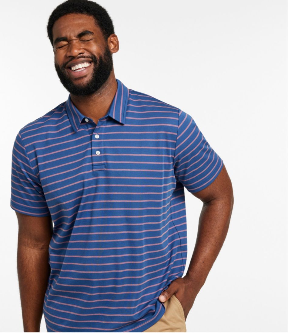 Men's Comfort Stretch Performance® Polo, Short-Sleeve, Slightly Fitted, Stripe / L.L.Bean
