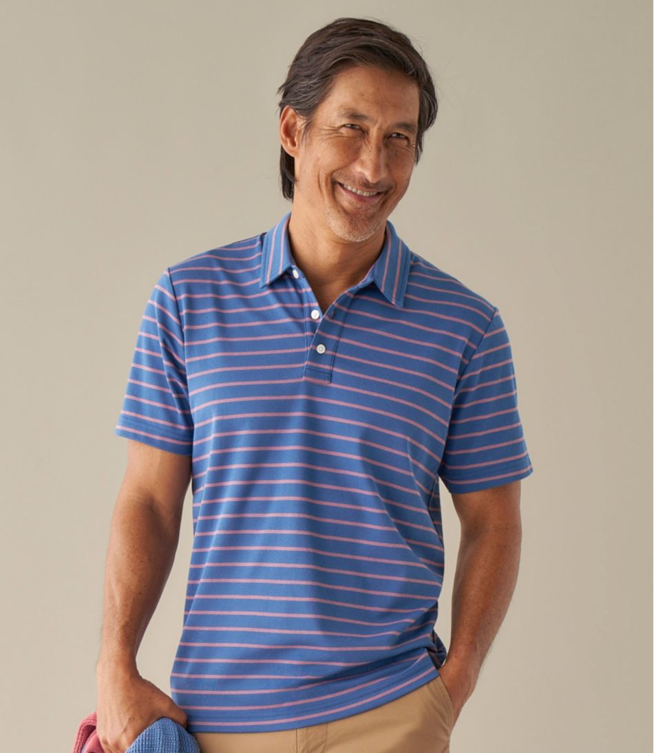 Men's Comfort Stretch Performance® Polo, Short-Sleeve, Slightly Fitted, Stripe / L.L.Bean