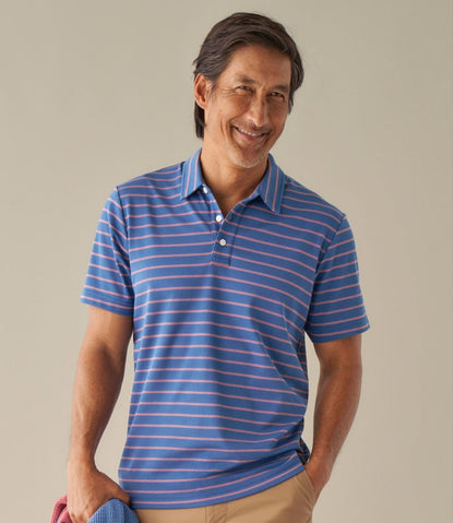 Men's Comfort Stretch Performance® Polo, Short-Sleeve, Slightly Fitted, Stripe / L.L.Bean