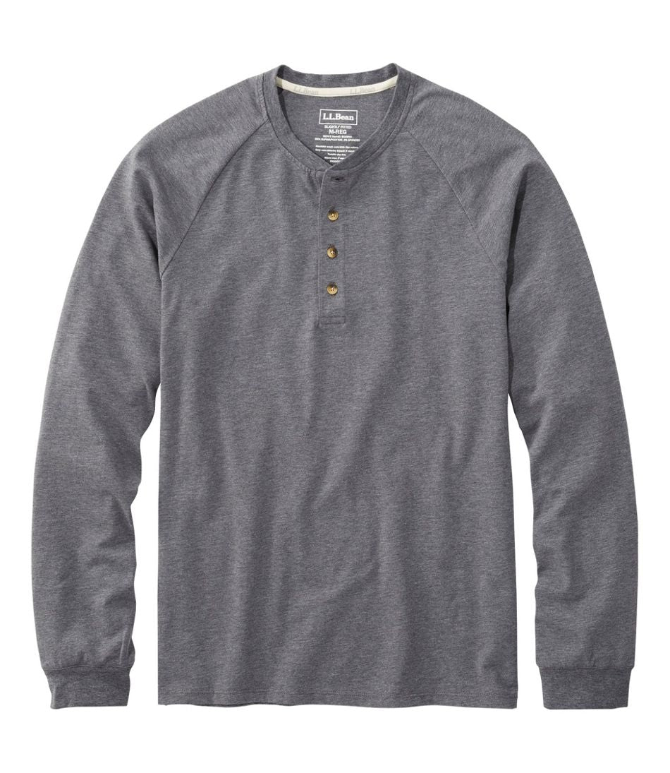 Men's Comfort Stretch Pima Tee Shirt, Long-Sleeve Henley / L.L.Bean