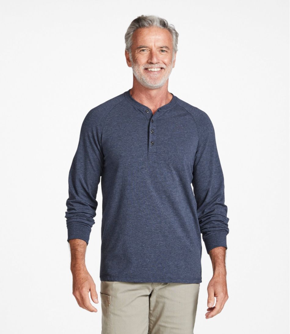Men's Comfort Stretch Pima Tee Shirt, Long-Sleeve Henley / L.L.Bean