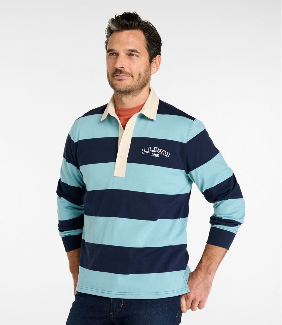 Men's Bean's Vintage Soft Rugby, Stripe Embroidered / L.L.Bean