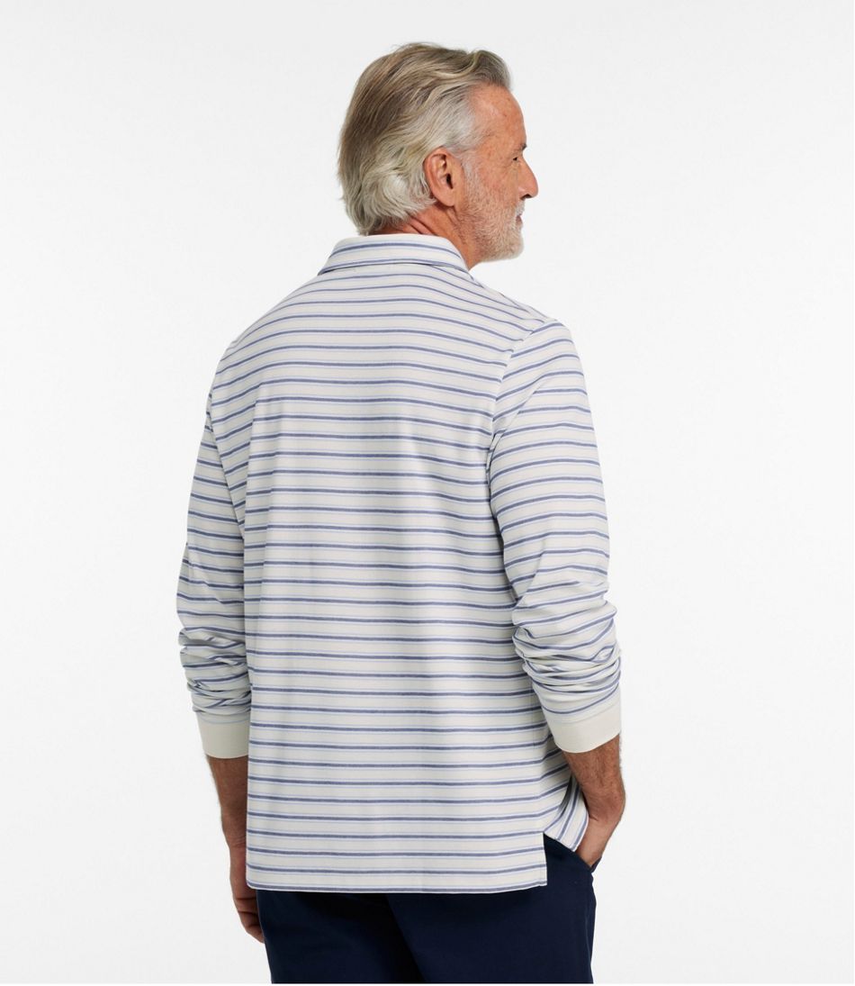 Men's Comfort Stretch Performance® Polo, Long-Sleeve, Stripe / L.L.Bean
