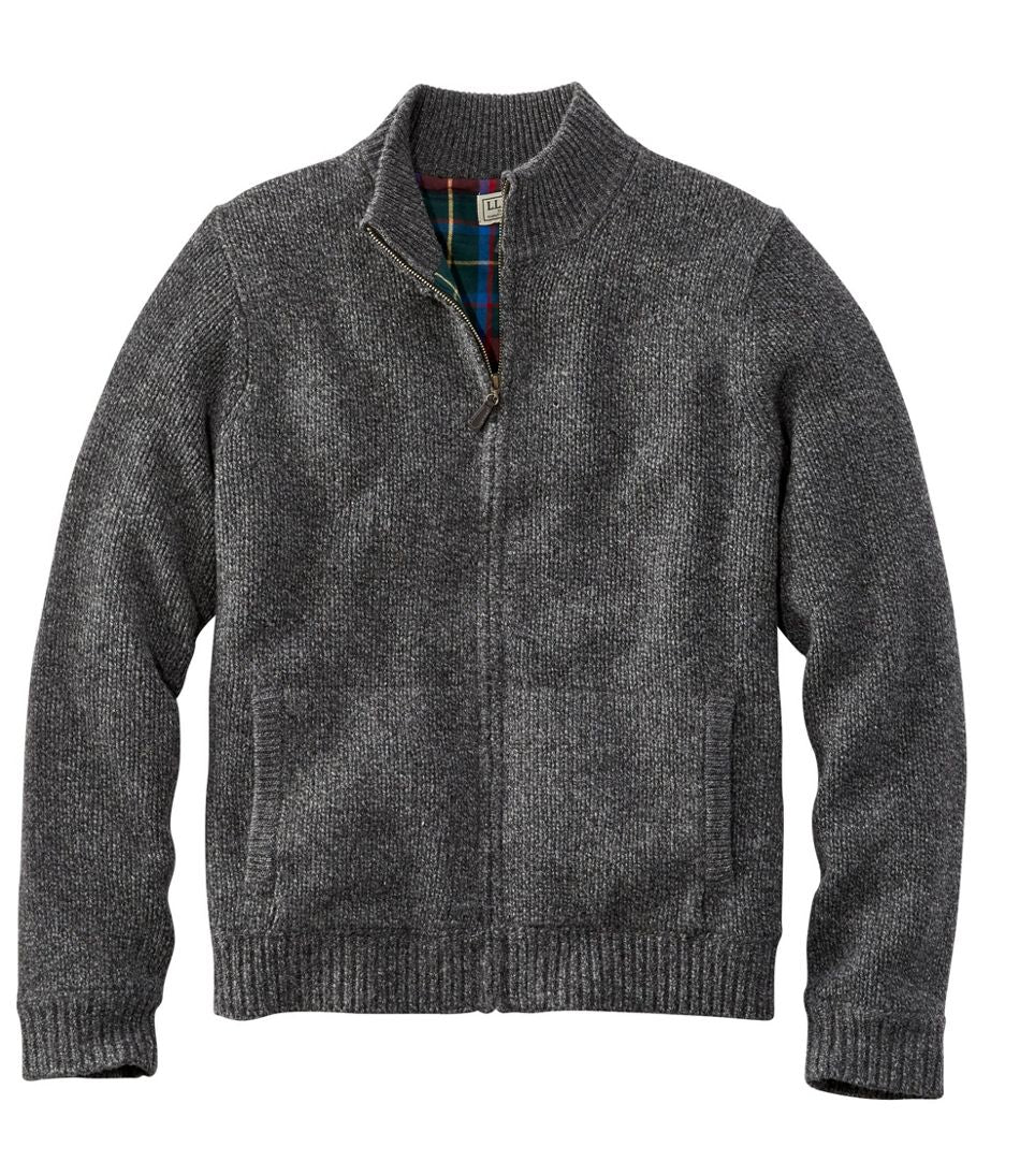 Men's Classic Ragg Wool Sweater, Full-Zip Flannel-Lined / L.L.Bean