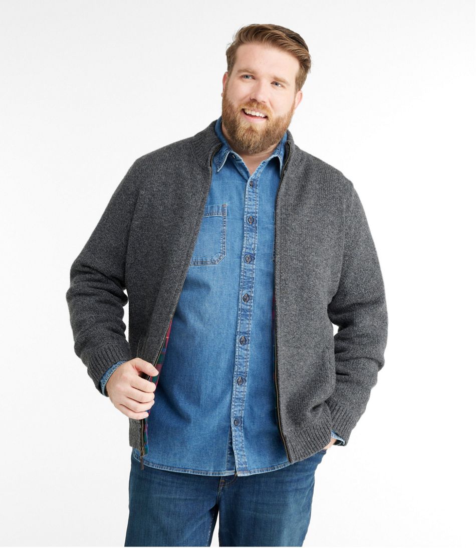 Men's Classic Ragg Wool Sweater, Full-Zip Flannel-Lined / L.L.Bean