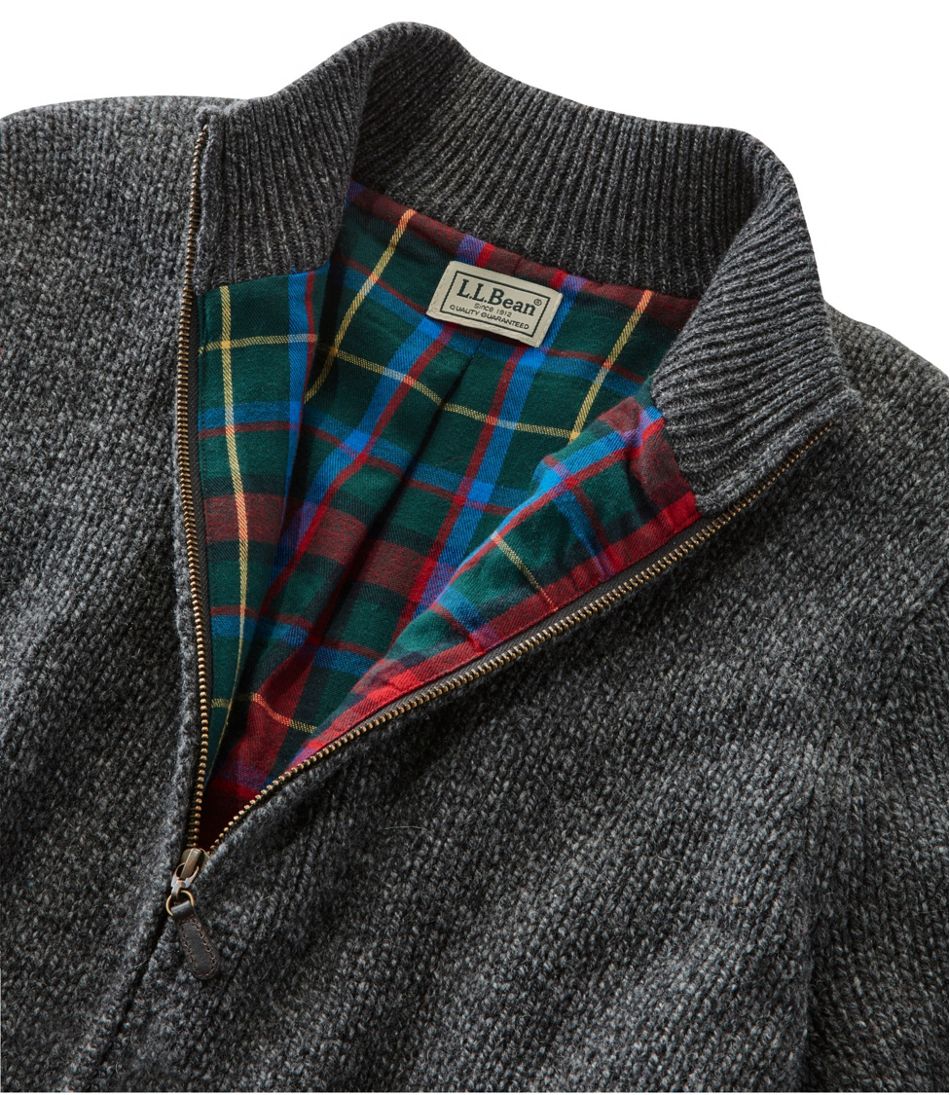 Men's Classic Ragg Wool Sweater, Full-Zip Flannel-Lined / L.L.Bean