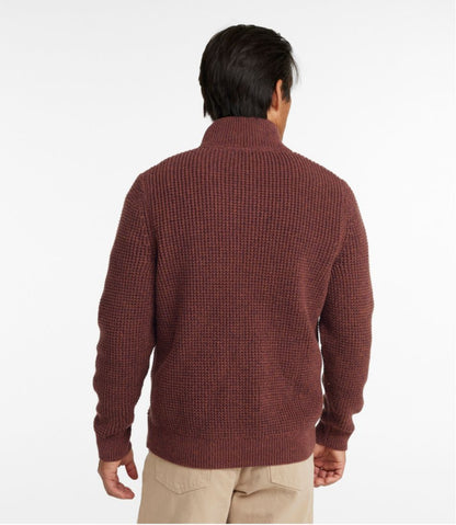 Men's Organic Cotton Waffle Sweater, Quarter Zip / L.L.Bean