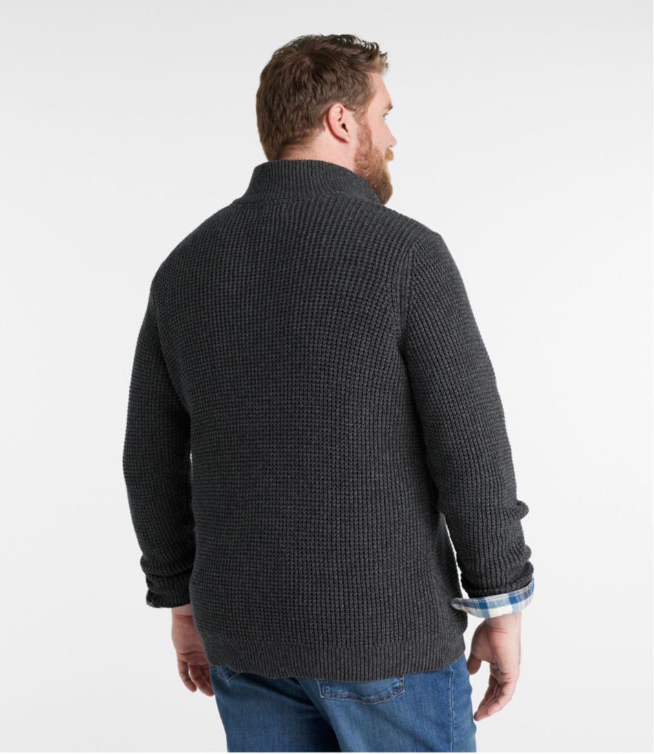 Men's Organic Cotton Waffle Sweater, Quarter Zip / L.L.Bean