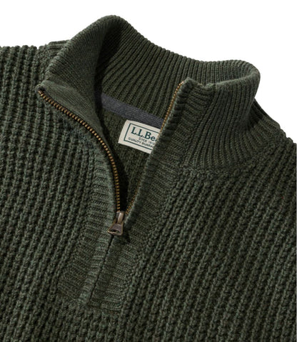 Men's Organic Cotton Waffle Sweater, Quarter Zip / L.L.Bean