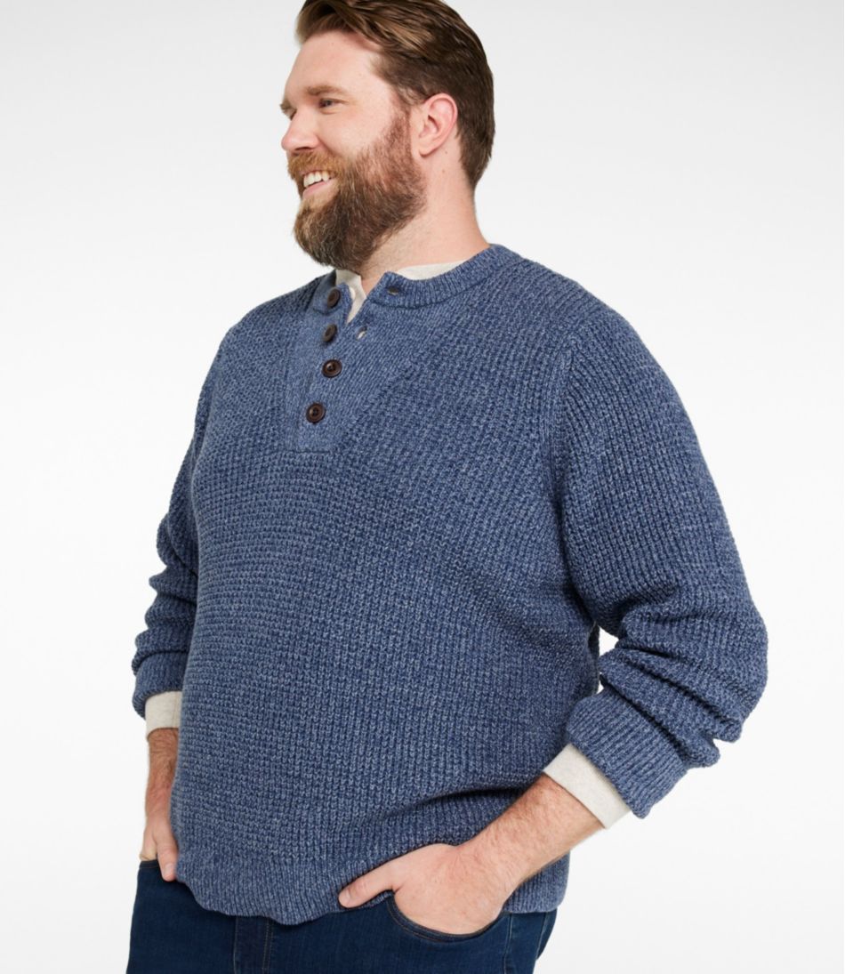 Men's Organic Cotton Waffle Sweater, Henley / L.L.Bean