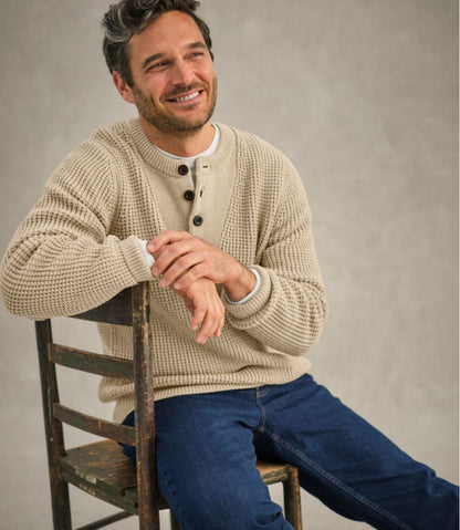 Men's Organic Cotton Waffle Sweater, Henley / L.L.Bean