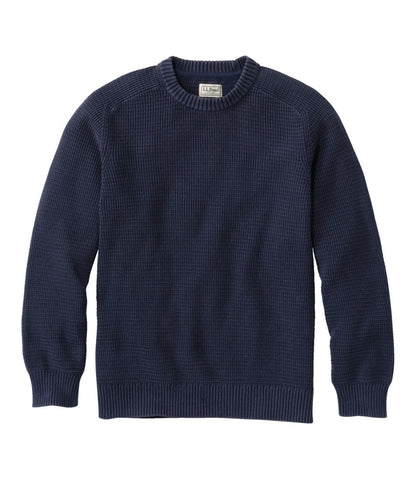 Men's Sunwashed Textured Cotton Sweater, Crewneck / L.L.Bean