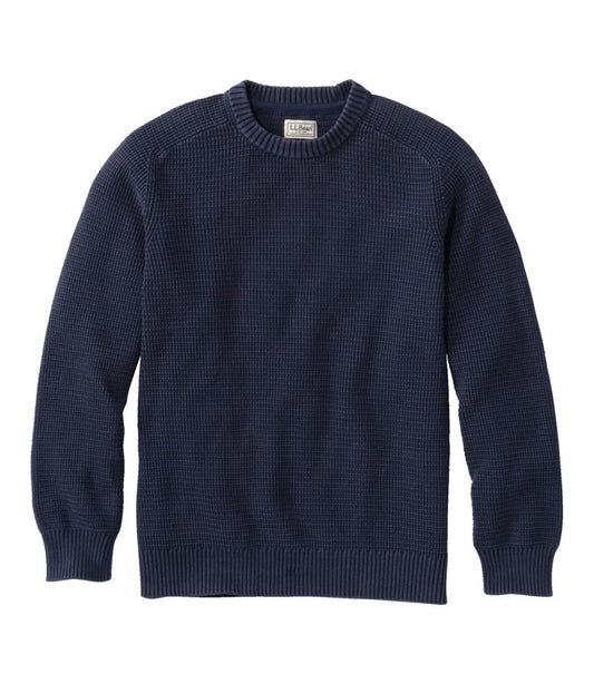 Men's Sunwashed Textured Cotton Sweater, Crewneck / L.L.Bean