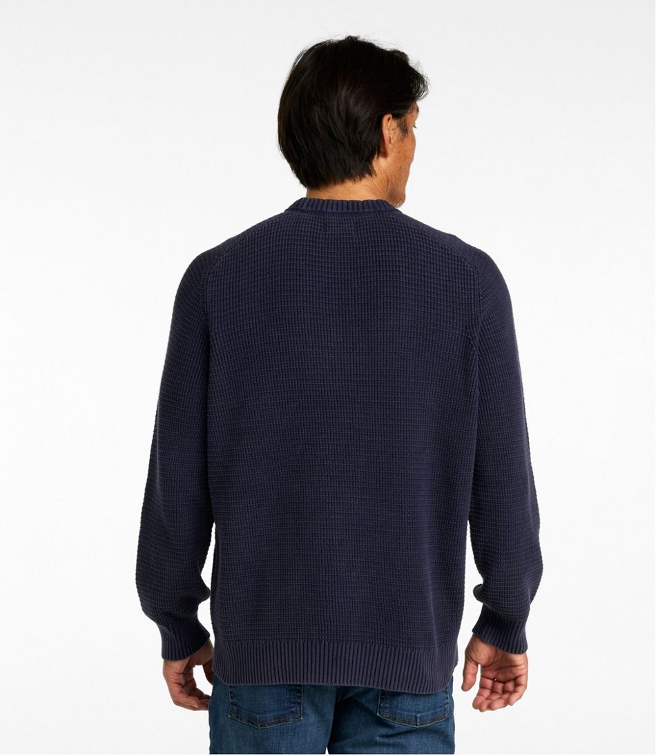 Men's Sunwashed Textured Cotton Sweater, Crewneck / L.L.Bean