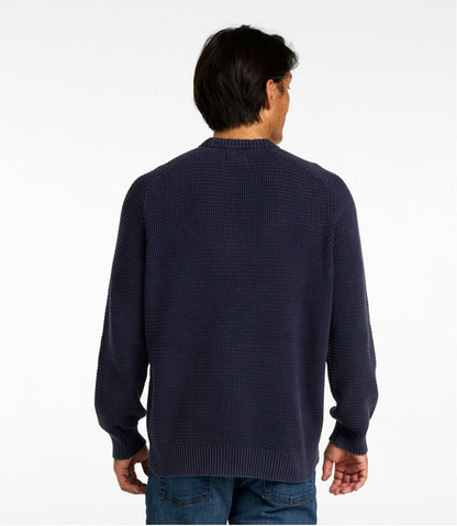 Men's Sunwashed Textured Cotton Sweater, Crewneck / L.L.Bean