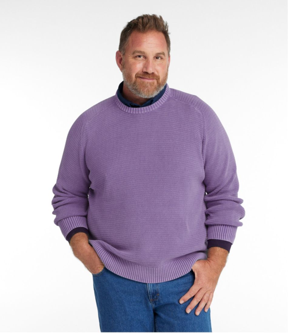 Men's Sunwashed Textured Cotton Sweater, Crewneck / L.L.Bean