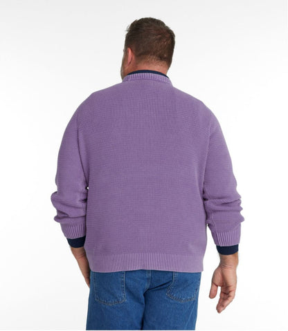 Men's Sunwashed Textured Cotton Sweater, Crewneck / L.L.Bean