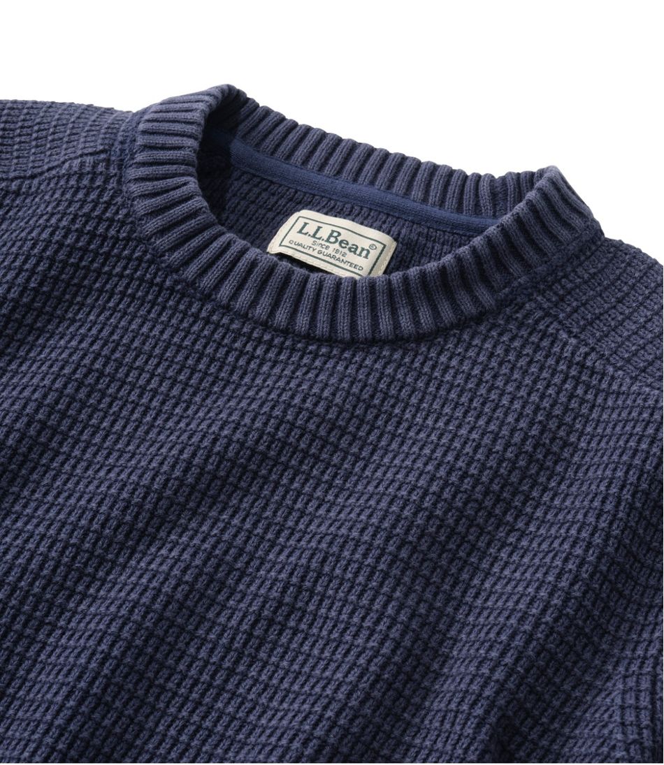 Men's Sunwashed Textured Cotton Sweater, Crewneck / L.L.Bean