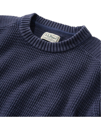 Men's Sunwashed Textured Cotton Sweater, Crewneck / L.L.Bean