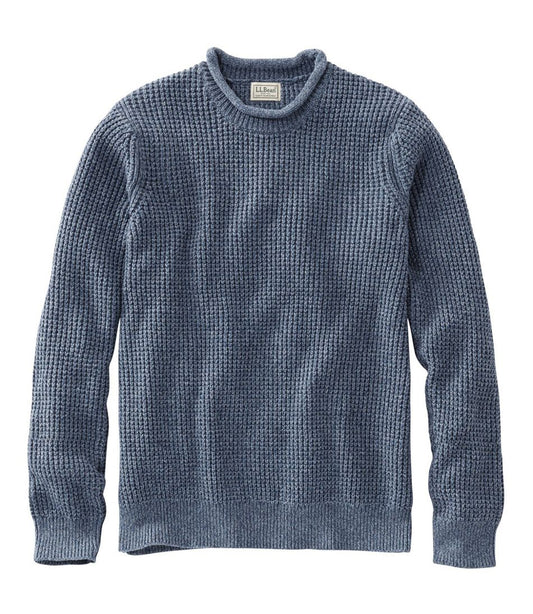Men's Organic Cotton Waffle Sweater, Rollneck Crew / L.L.Bean