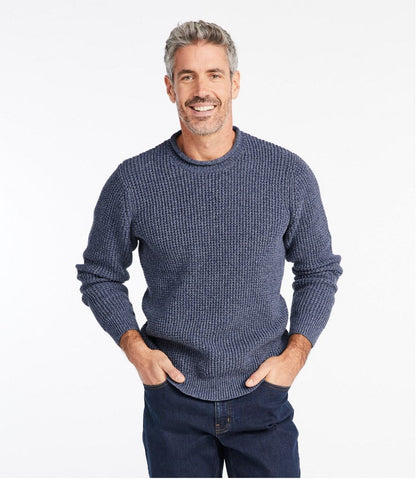 Men's Organic Cotton Waffle Sweater, Rollneck Crew / L.L.Bean