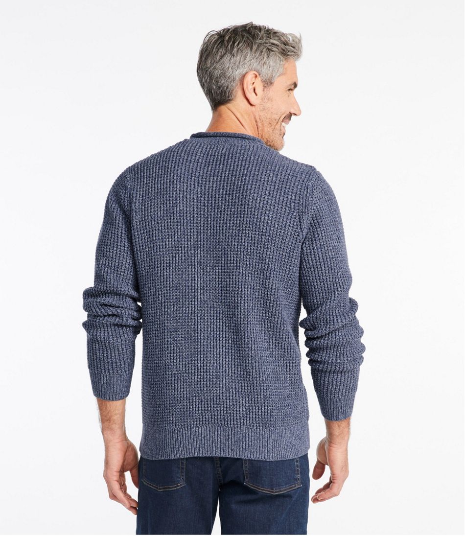 Men's Organic Cotton Waffle Sweater, Rollneck Crew / L.L.Bean