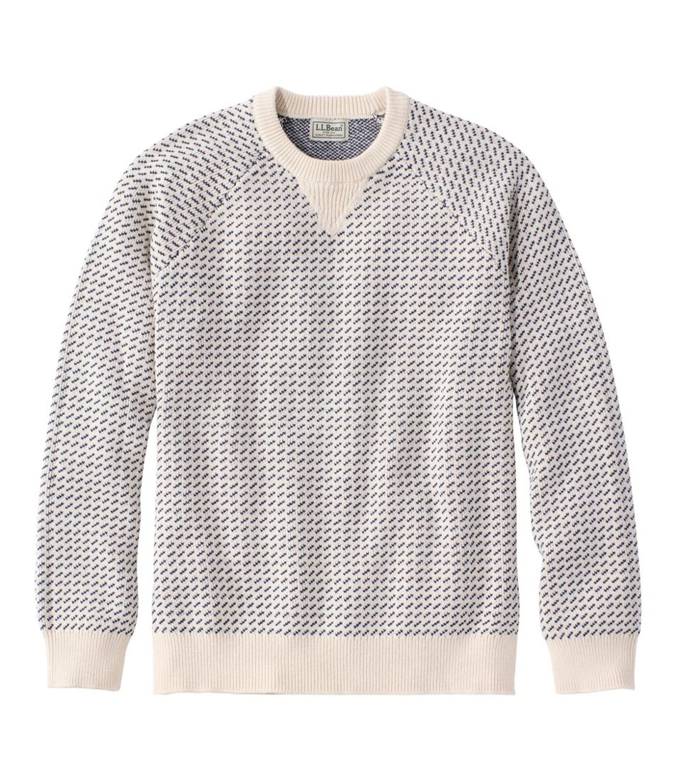 Men's Wicked Soft Cotton/Cashmere Sweater, Crewneck, Pattern / L.L.Bean