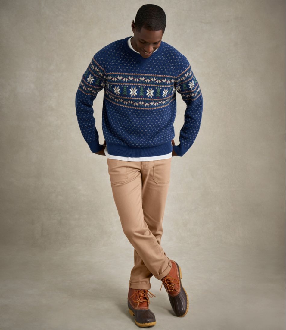 Men's Wicked Soft Cotton/Cashmere Sweater, Crewneck, Pattern / L.L.Bean