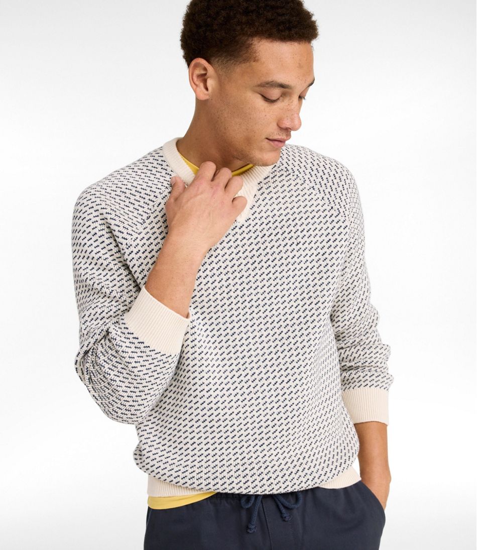 Men's Wicked Soft Cotton/Cashmere Sweater, Crewneck, Pattern / L.L.Bean