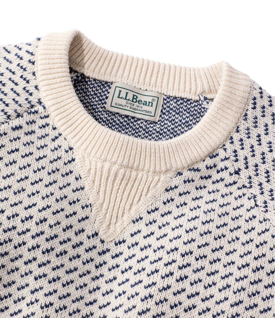 Men's Wicked Soft Cotton/Cashmere Sweater, Crewneck, Pattern / L.L.Bean