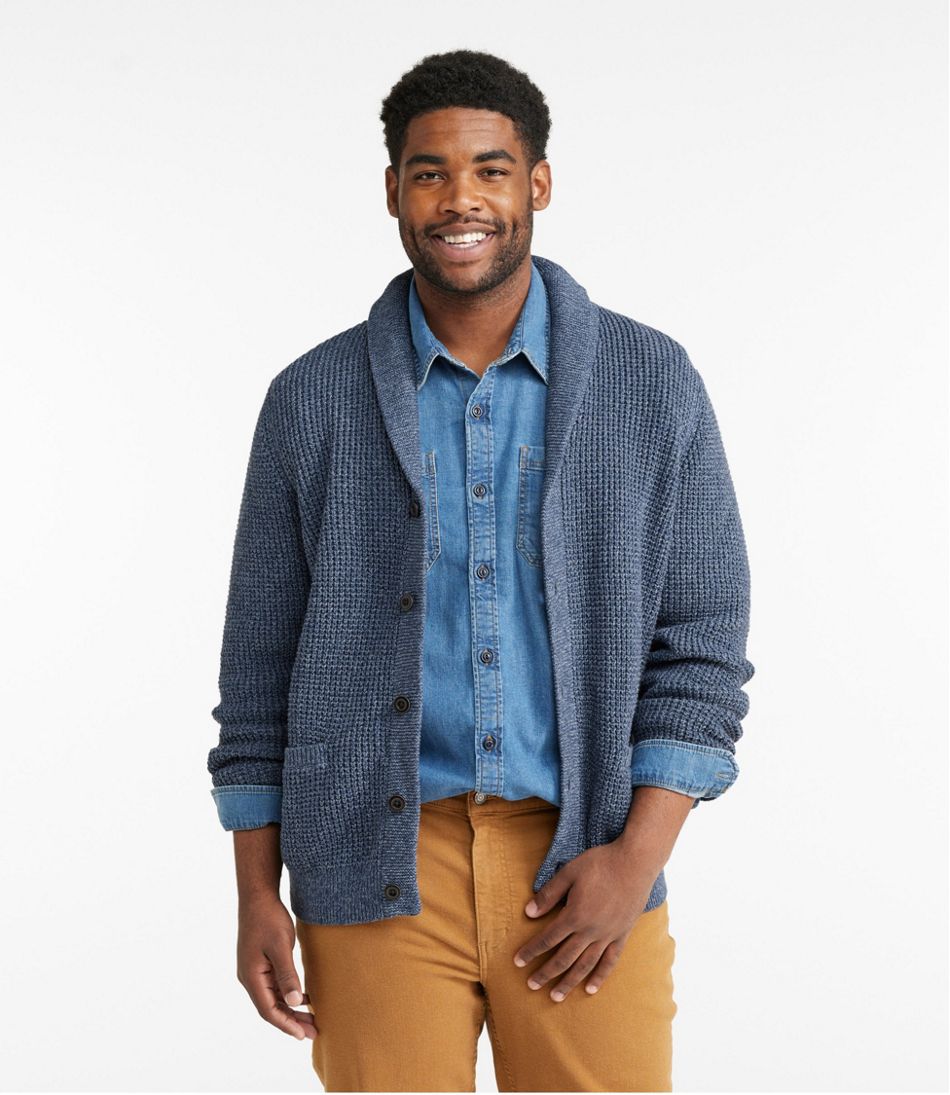 Men's Organic Cotton Waffle Sweater, Cardigan / L.L.Bean