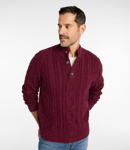 Men's Bean's Heritage Soft Cotton Fisherman Sweater, Button-Mock / L.L.Bean
