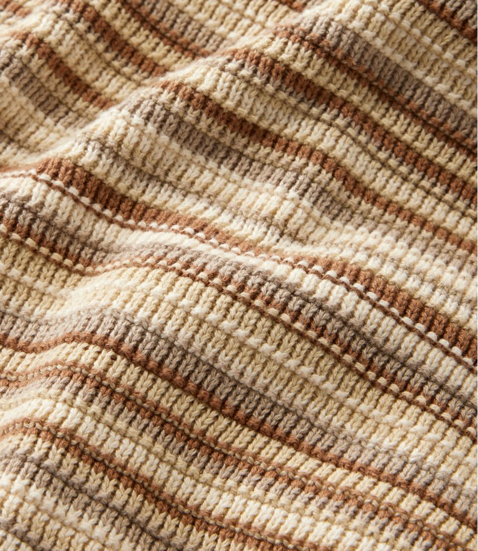 Men's Sunwashed Textured Cotton Sweater, Crewneck, Stripe / L.L.Bean