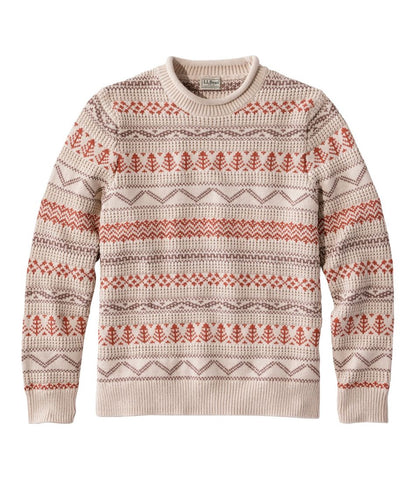 Men's Organic Cotton Waffle Sweater, Crewneck, Fair Isle / L.L.Bean