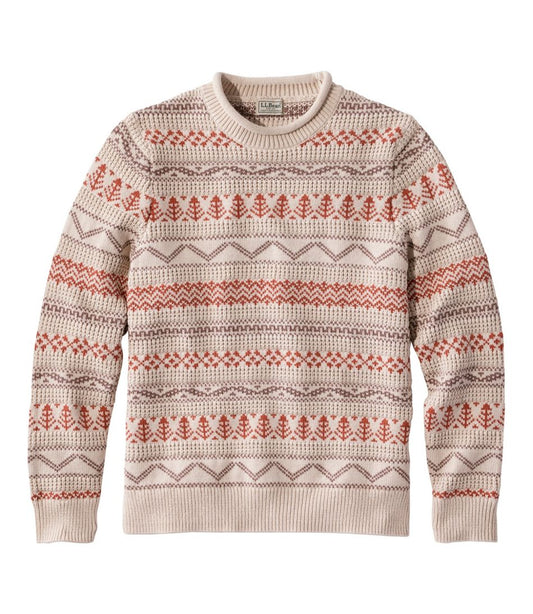 Men's Organic Cotton Waffle Sweater, Crewneck, Fair Isle / L.L.Bean