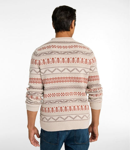 Men's Organic Cotton Waffle Sweater, Crewneck, Fair Isle / L.L.Bean