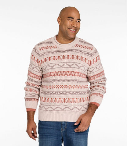 Men's Organic Cotton Waffle Sweater, Crewneck, Fair Isle / L.L.Bean
