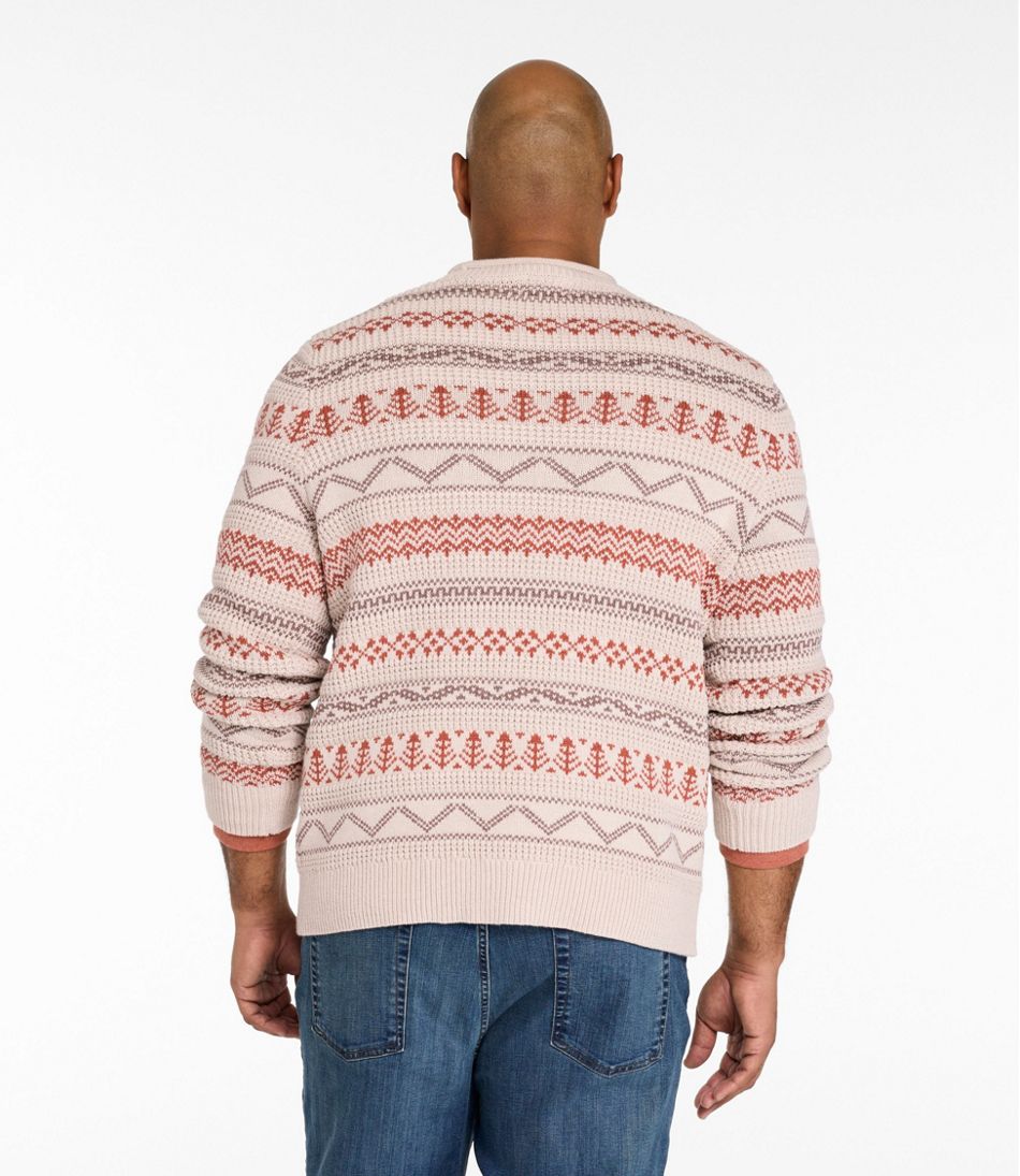 Men's Organic Cotton Waffle Sweater, Crewneck, Fair Isle / L.L.Bean