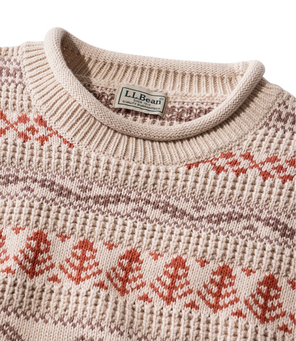 Men's Organic Cotton Waffle Sweater, Crewneck, Fair Isle / L.L.Bean