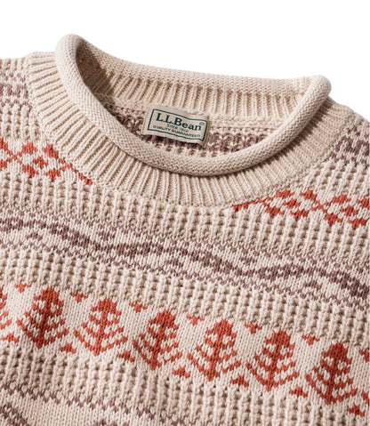 Men's Organic Cotton Waffle Sweater, Crewneck, Fair Isle / L.L.Bean