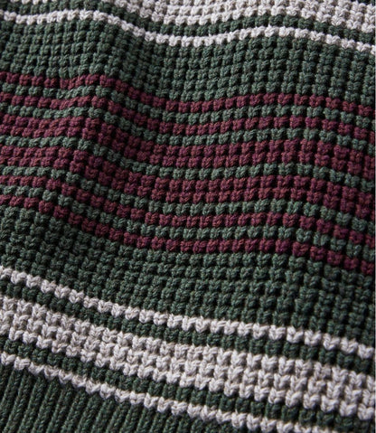 Men's Organic Cotton Waffle Sweater, Rollneck Crew, Stripe / L.L.Bean