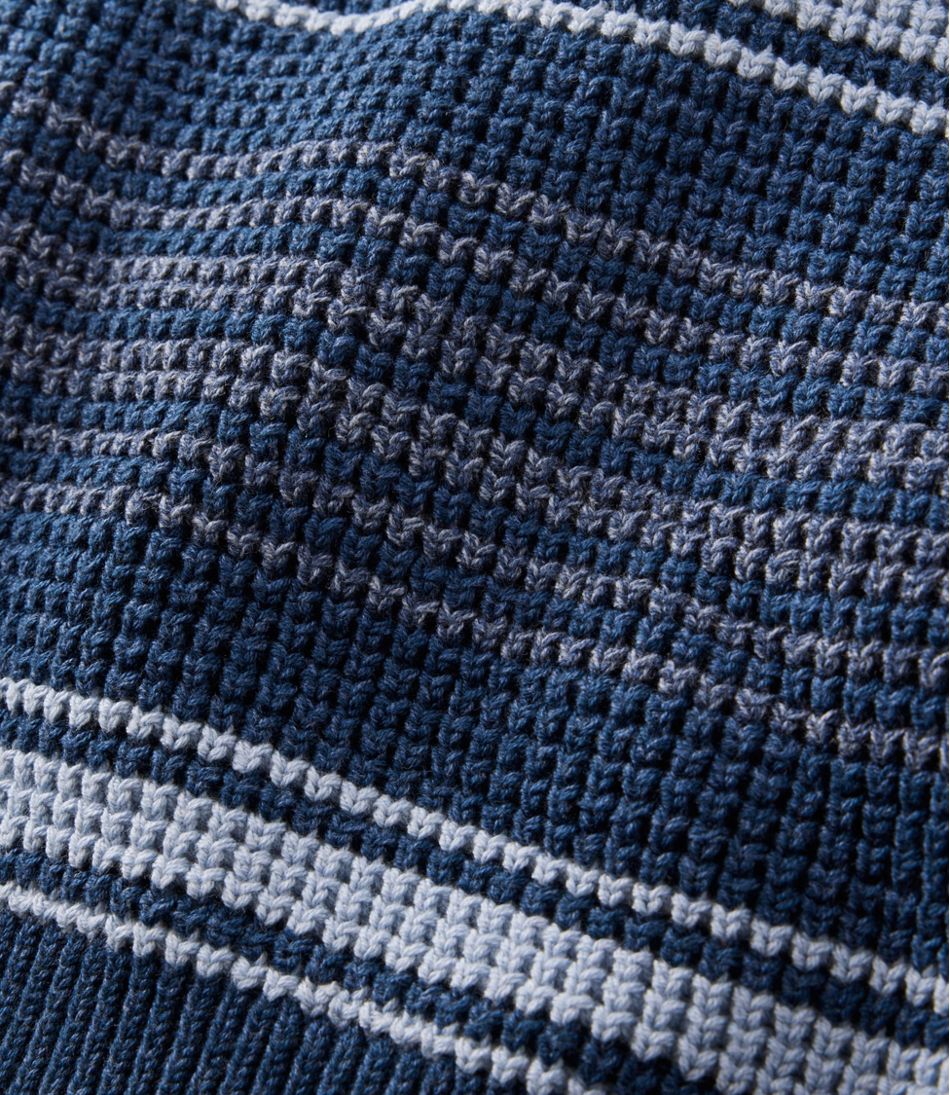 Men's Organic Cotton Waffle Sweater, Quarter Zip, Stripe / L.L.Bean