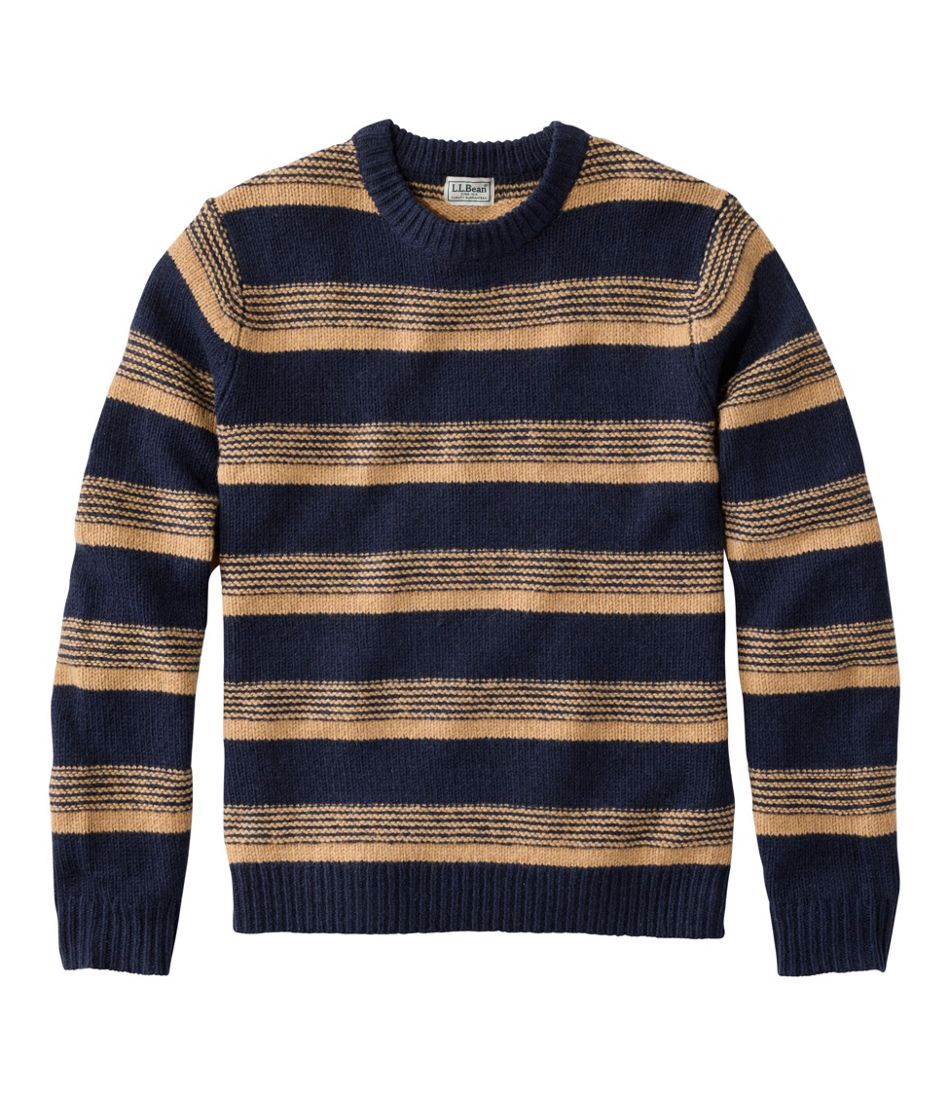 Men's Bean's Classic Ragg Wool Sweater, Crewneck, Stripe / L.L.Bean