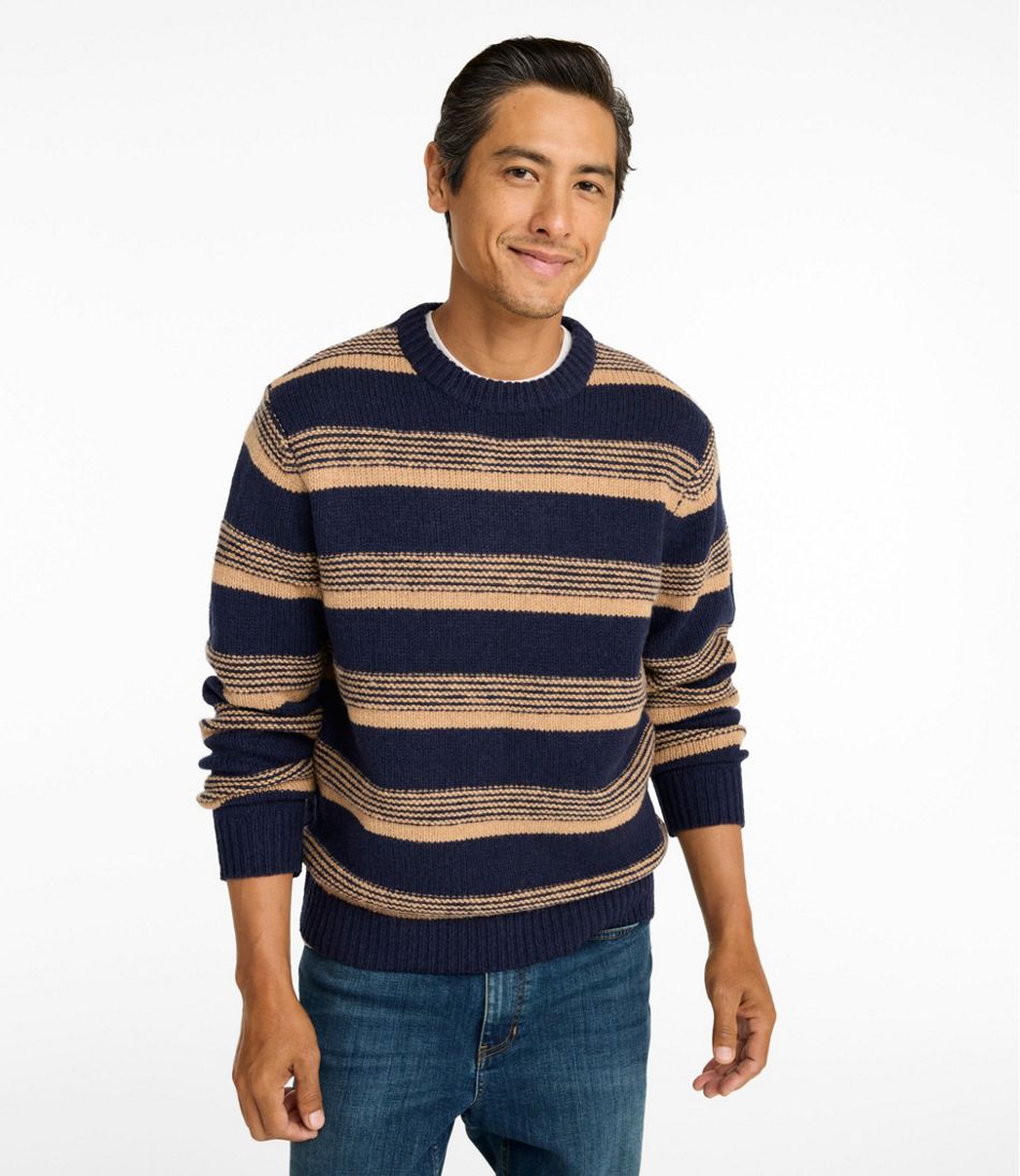 Men's Bean's Classic Ragg Wool Sweater, Crewneck, Stripe / L.L.Bean