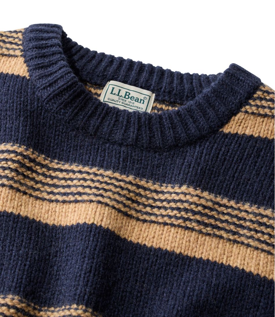 Men's Bean's Classic Ragg Wool Sweater, Crewneck, Stripe / L.L.Bean