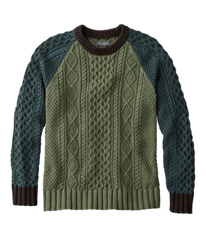 Men's Signature Cotton Fisherman Sweater, Crewneck, Colorblock / L.L.Bean