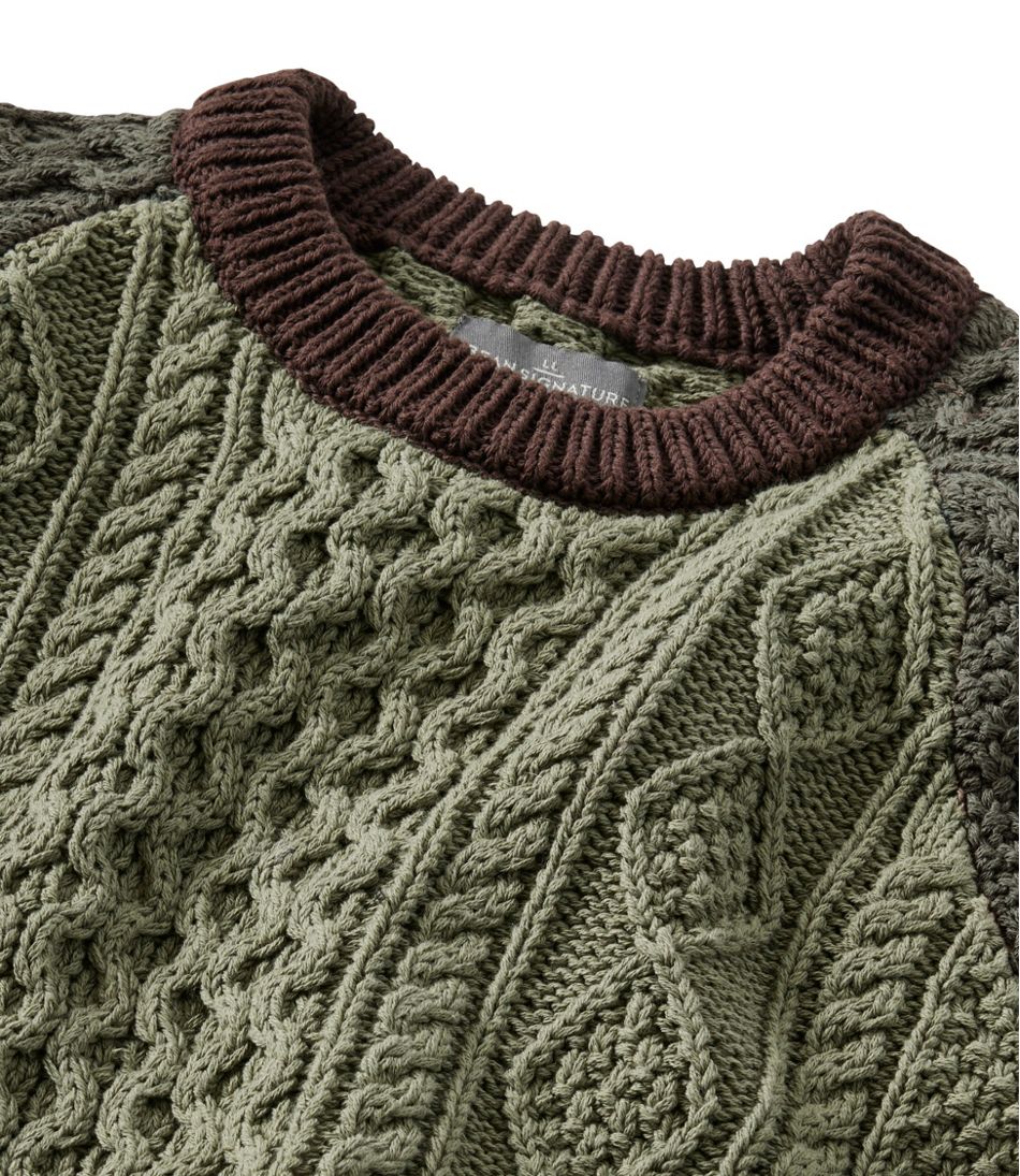 Men's Signature Cotton Fisherman Sweater, Crewneck, Colorblock / L.L.Bean