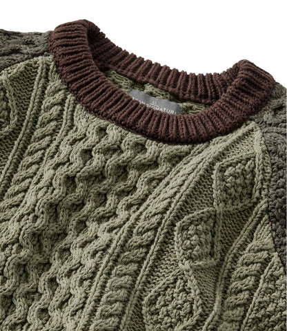 Men's Signature Cotton Fisherman Sweater, Crewneck, Colorblock / L.L.Bean