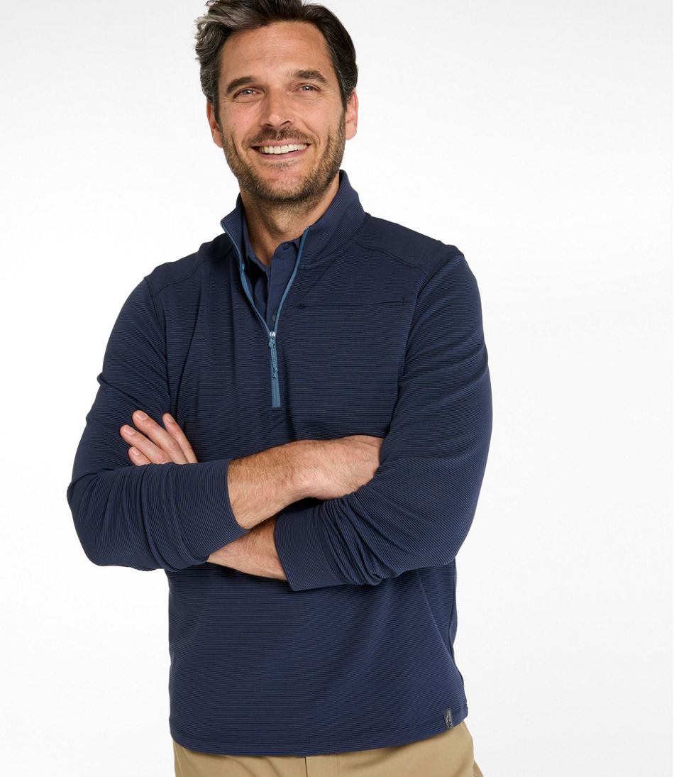 Men's VentureStretch Ottoman-Rib Pullover, Quarter-Zip / L.L.Bean